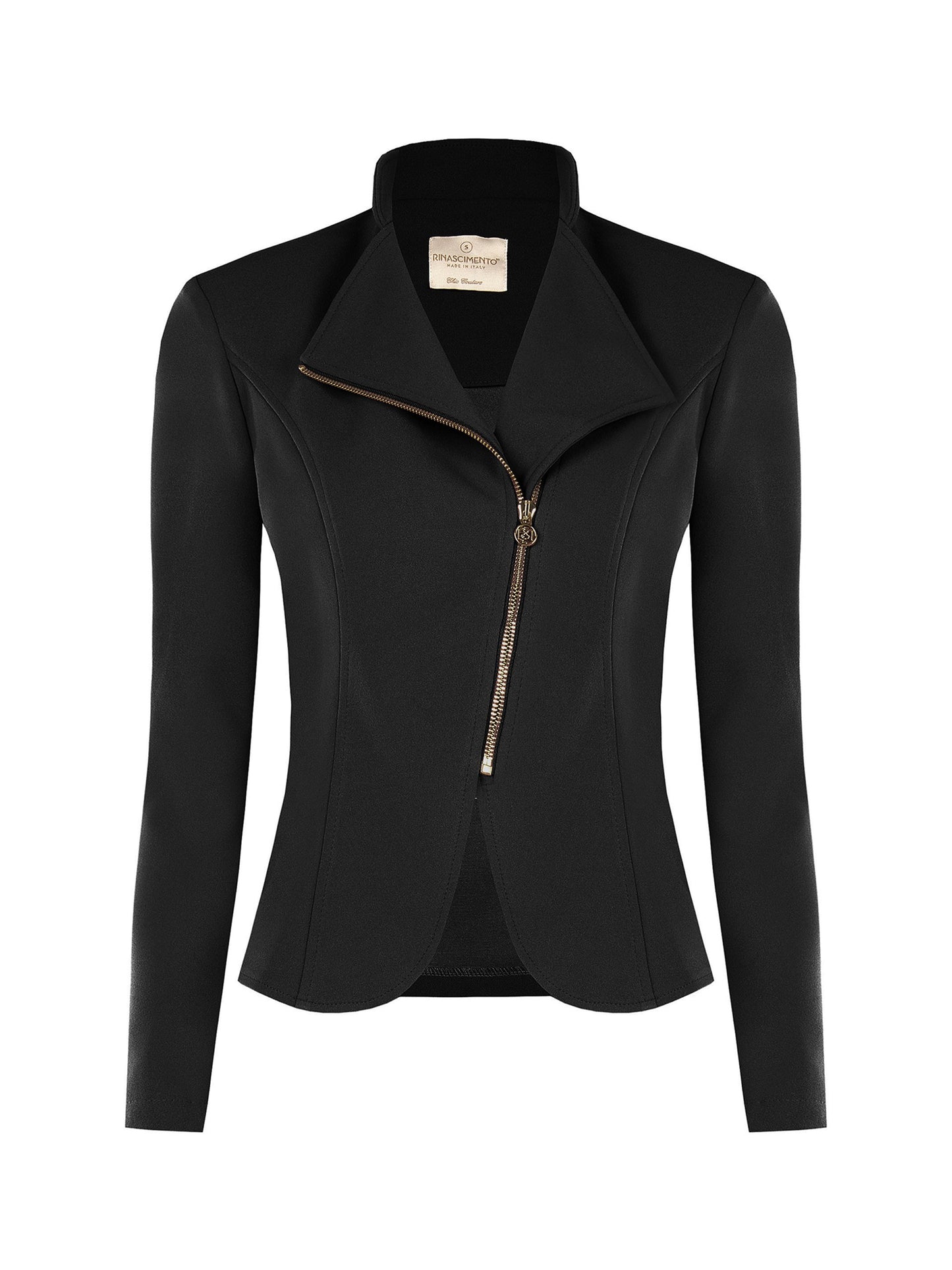 Asymmetrical Zip Scuba Blazer