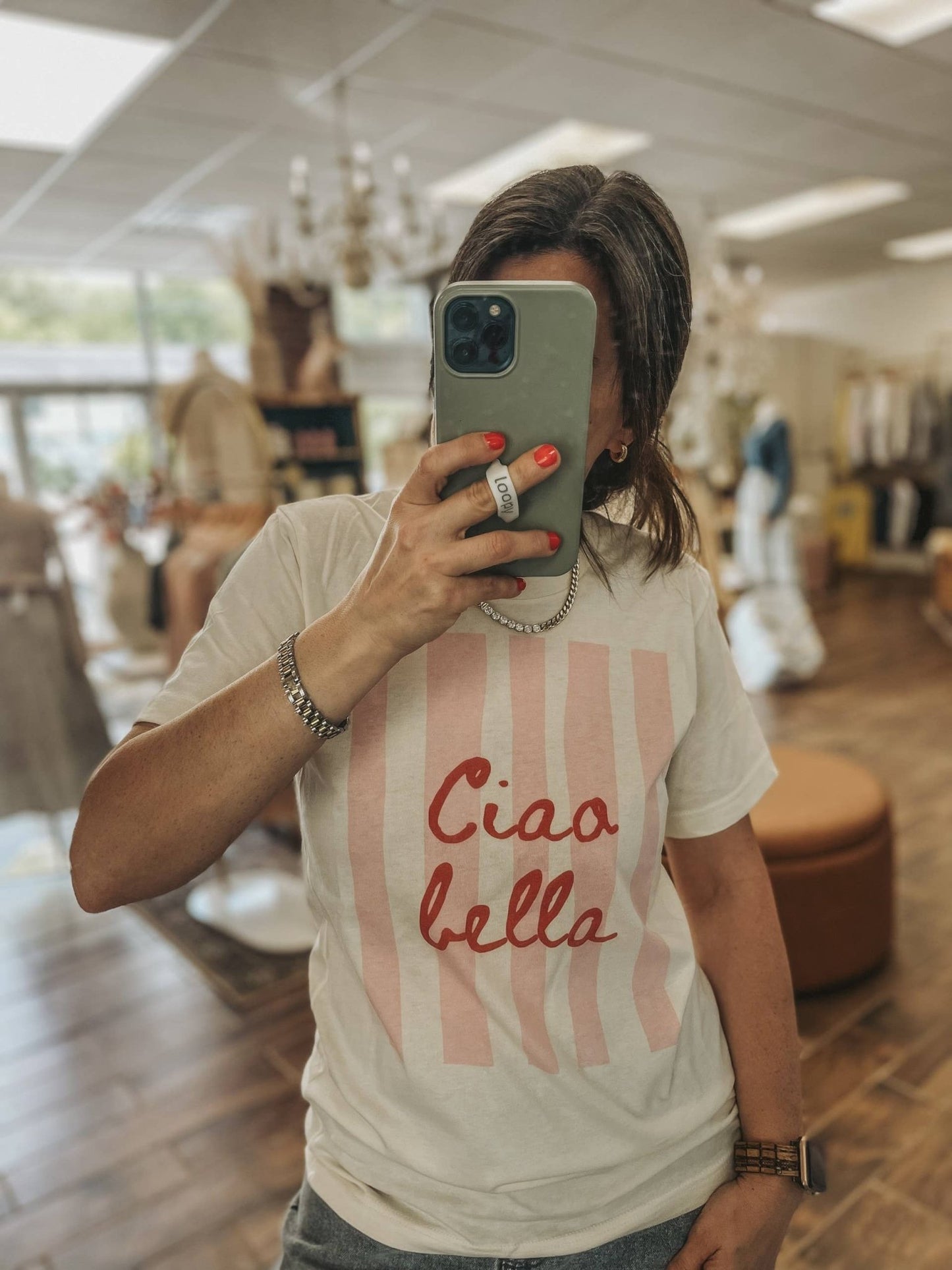 Amy Anne Apparel Inc - Ciao Bella Graphic Tee | Summer Tee - La Rella
