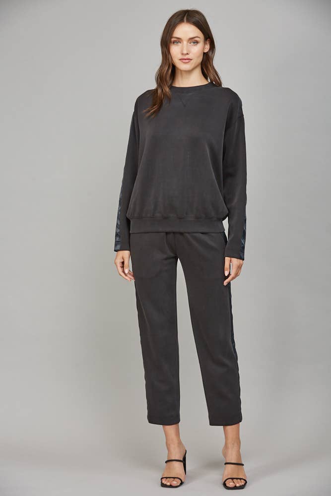 CONTRAST SATIN TRIM DETAIL LOUNGE PANTS - LaRella