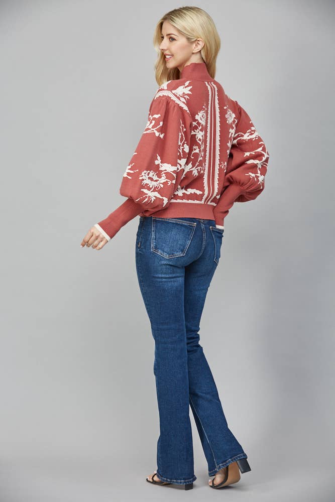 DRAMATIC BALLON SLV MOCK NECK SWEATER - LaRella