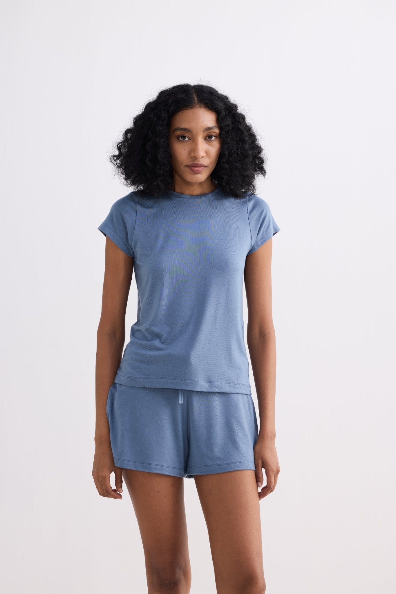 Essential Short Sleeve Tee Set in Blue - LaRella