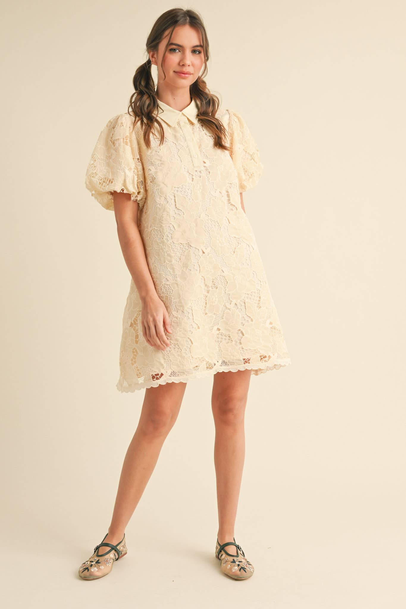 &MERCI - LACE BUBBLE SLEEVE MINI DRESS MDR3740 - LaRella