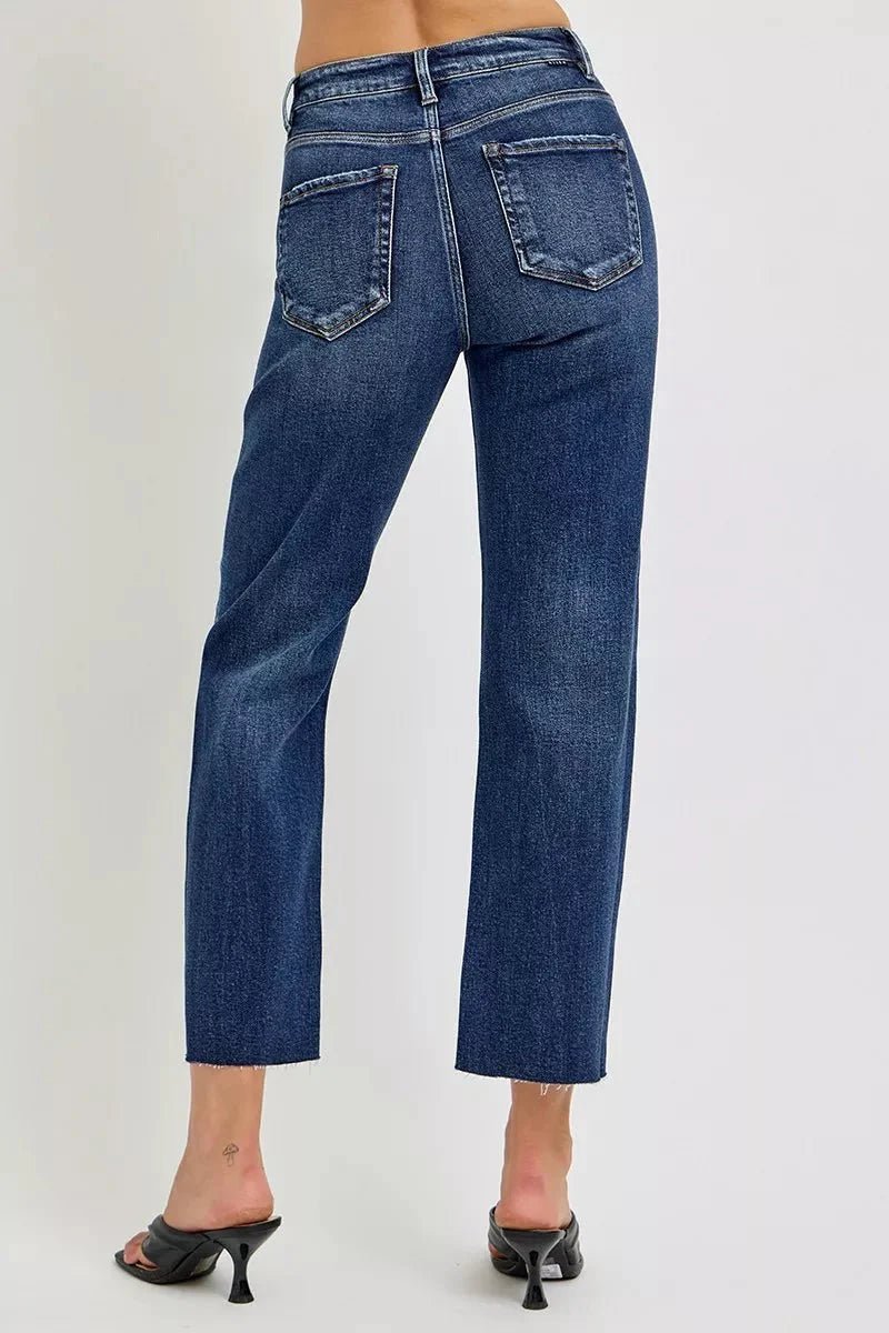 RISEN High Rise Slim Barrel Jeans - LaRella