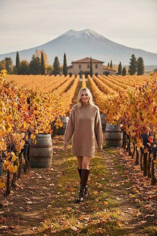 Sunday Edition by LE LIS - MOCK NECK LONG SLEEVE STITCH DETAIL SWEATER DRESS - LaRella