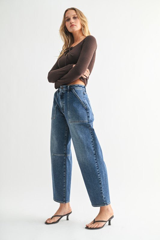 Utility Seamed Barrell Jeans - LaRella