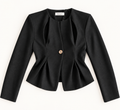 Tensione In Sculpted Pleat Single-Button Jacket – Black