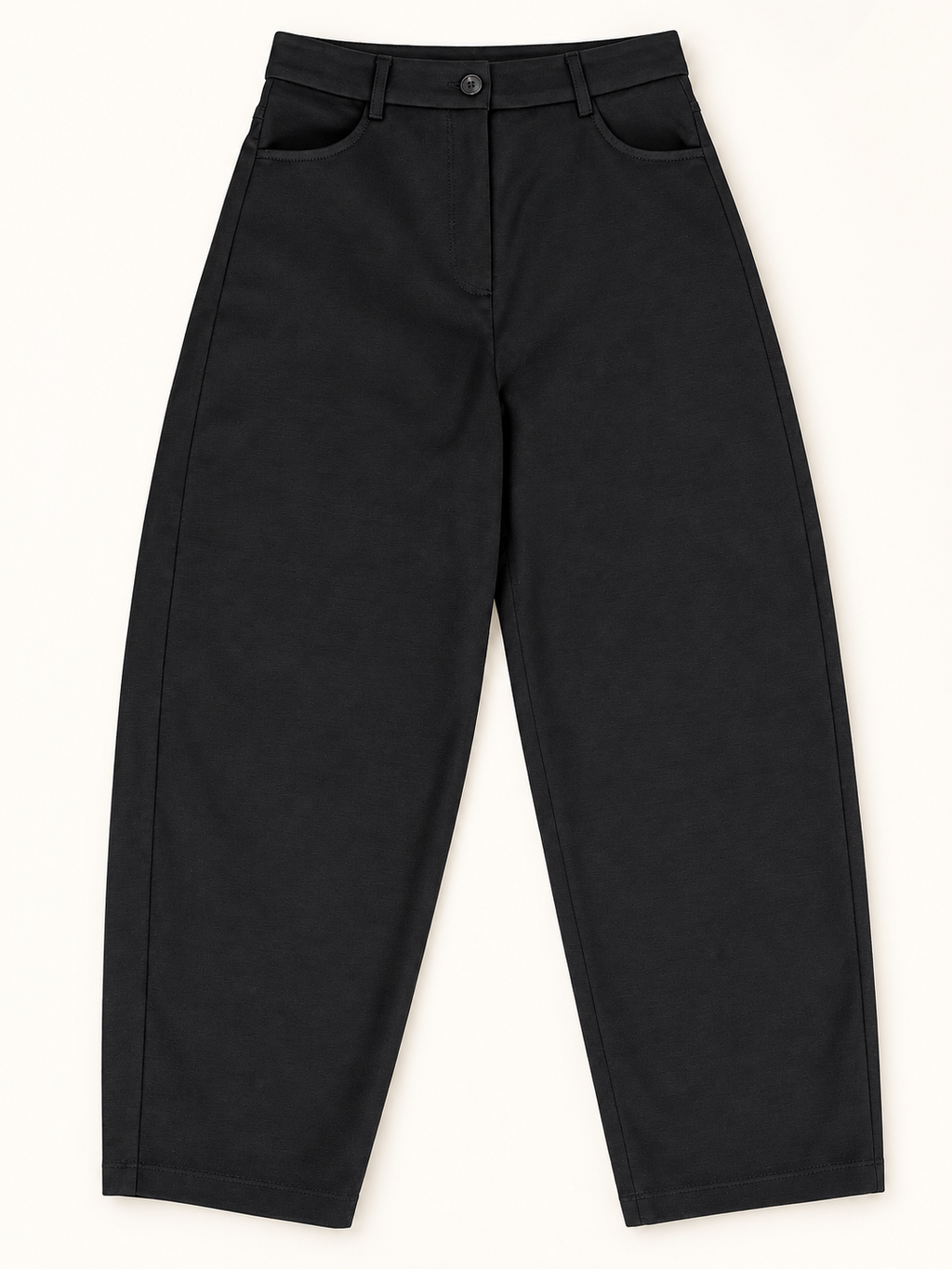 Tensione In Black Relaxed Leg Trousers