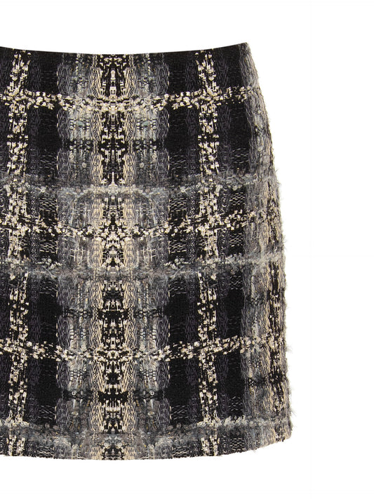 Italian Bouclé Plaid Mini Skirt