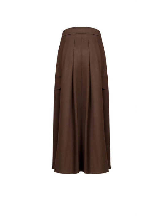 Pleated Cargo Maxi Skirt
