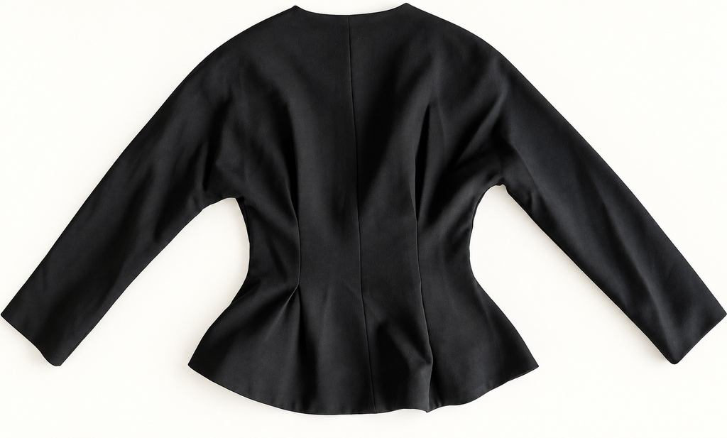 Tensione In Sculpted Pleat Single-Button Jacket – Black