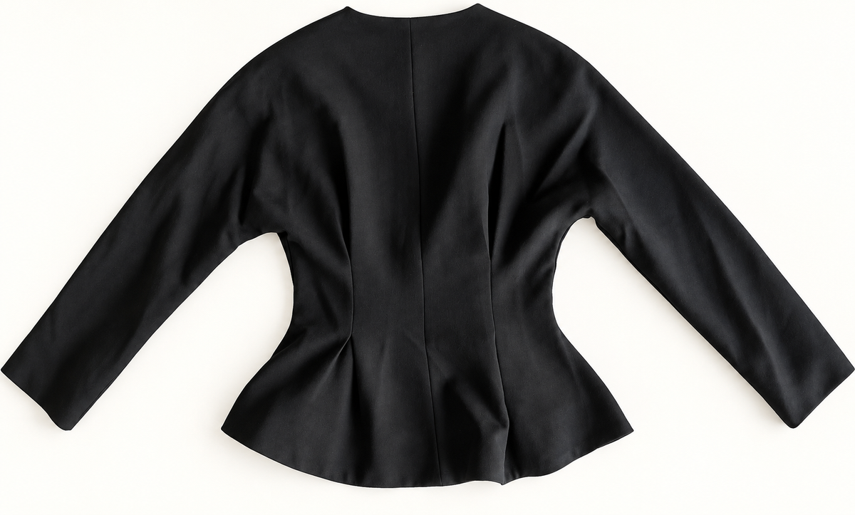 Tensione In Sculpted Pleat Single-Button Jacket – Black