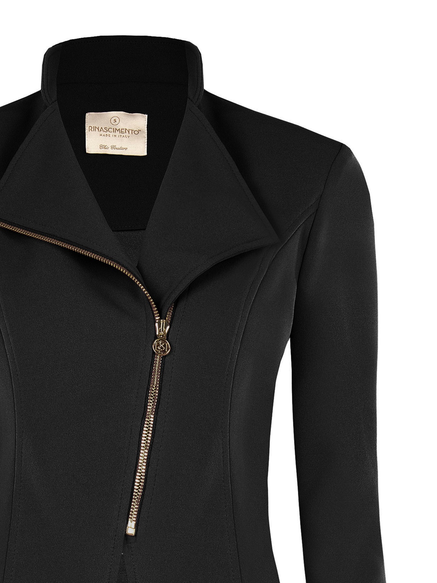Asymmetrical Zip Scuba Blazer