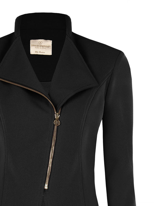 Asymmetrical Zip Scuba Blazer