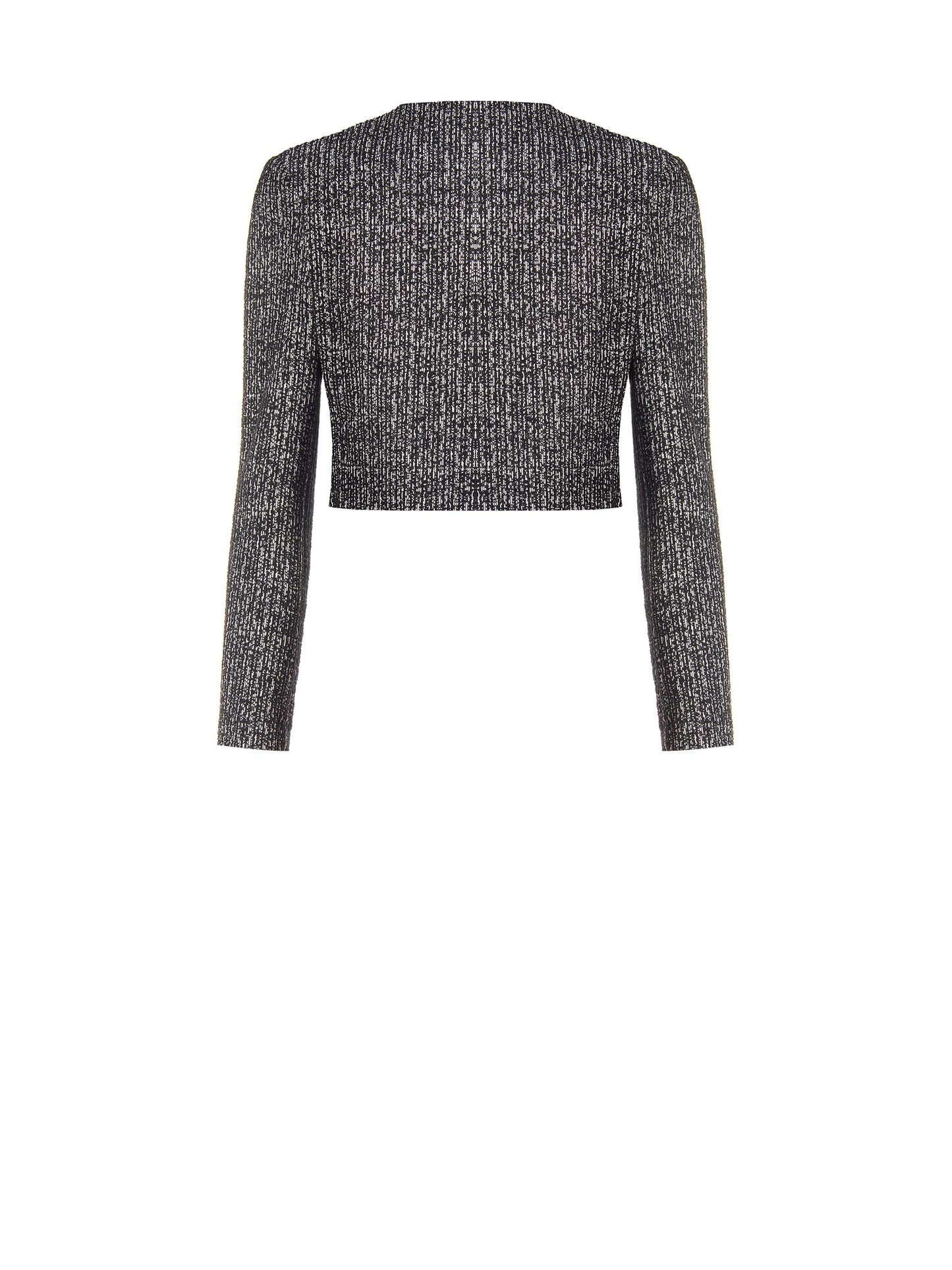 Italian Bow-Detail Cropped Tweed Jacket