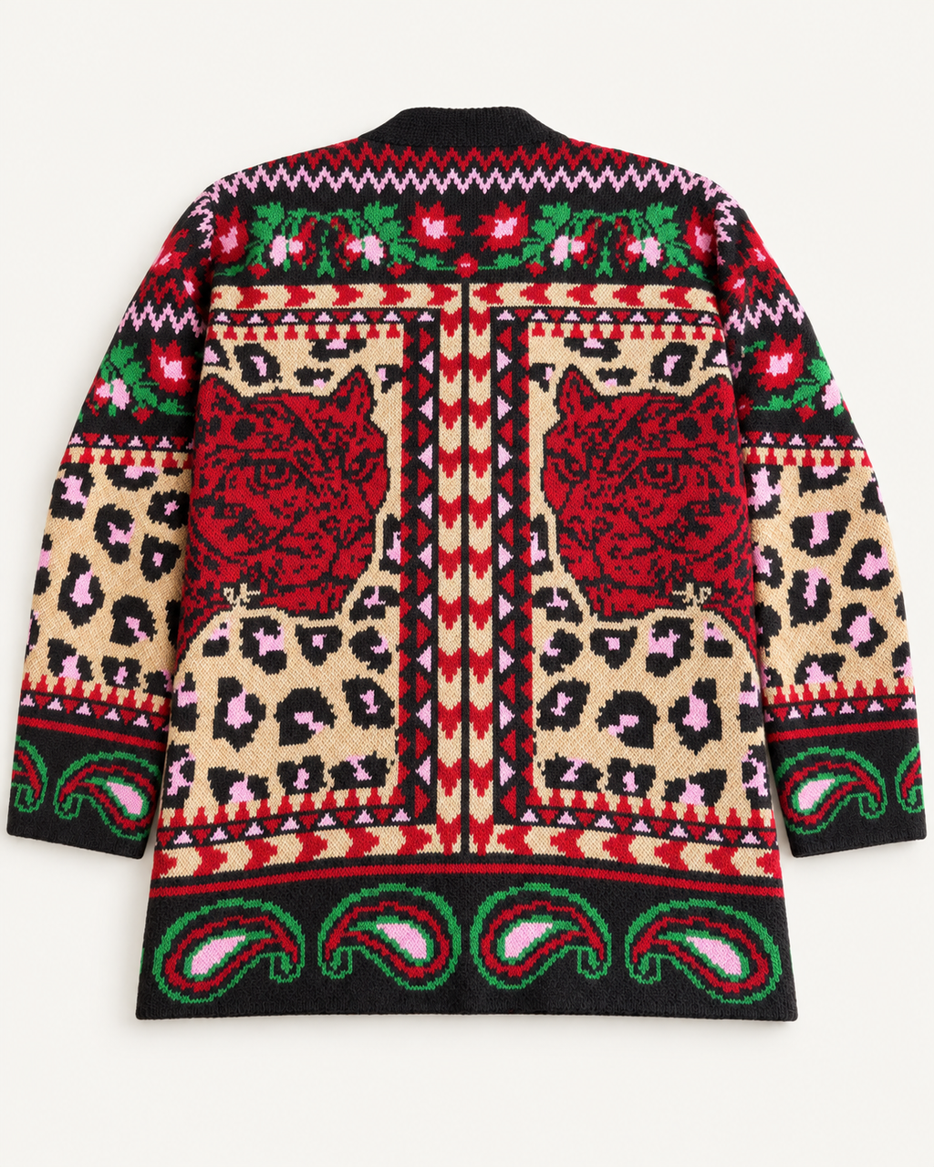 Tiger Print Knit Cardigan
