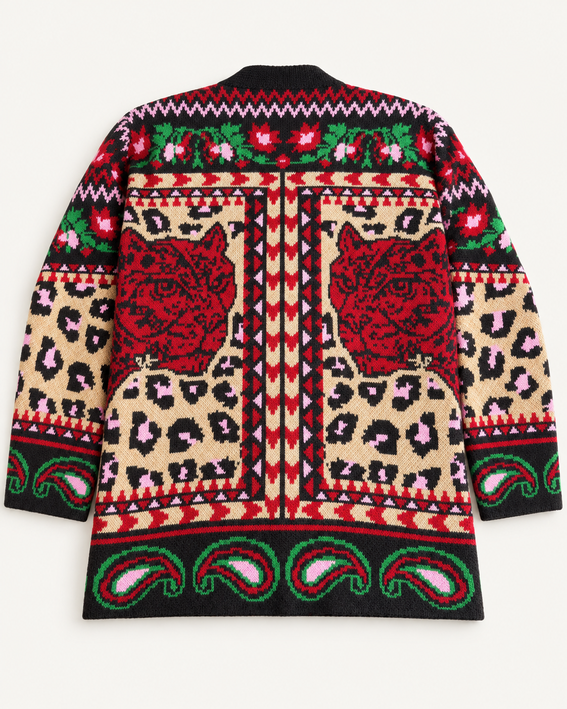 Tiger Print Knit Cardigan