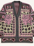 Tiger Print Knit Cardigan