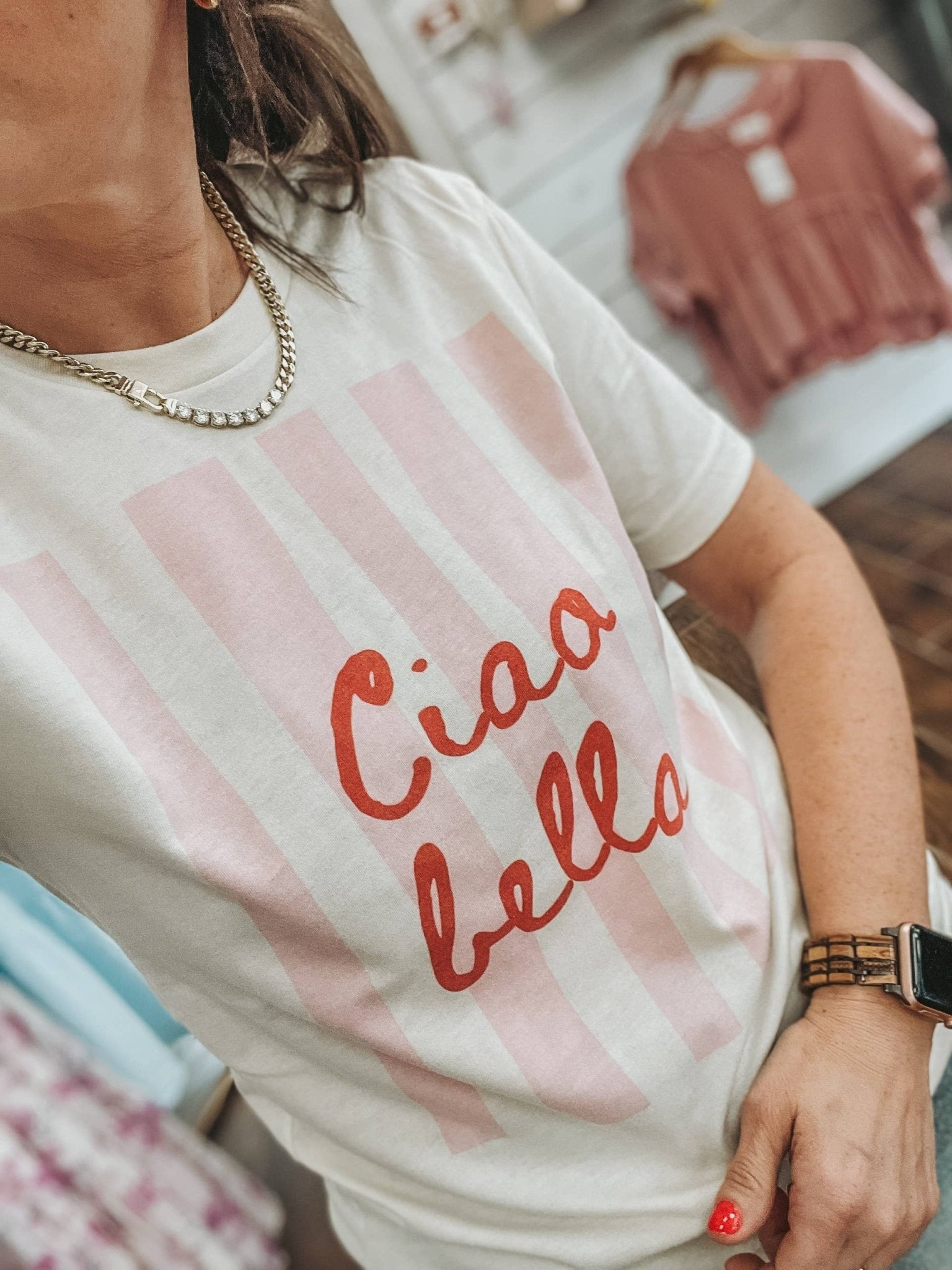 Amy Anne Apparel Inc - Ciao Bella Graphic Tee | Summer Tee - La Rella