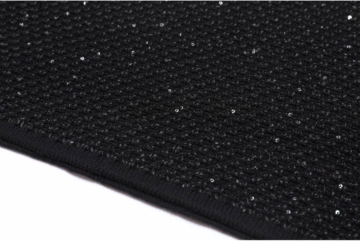 Black Knit Dress with Beaded Bows and Festive Flair - LaRella