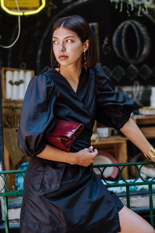 Black Lusso Wrap Dress – Elegant Women’s Wrap Dress - LaRella