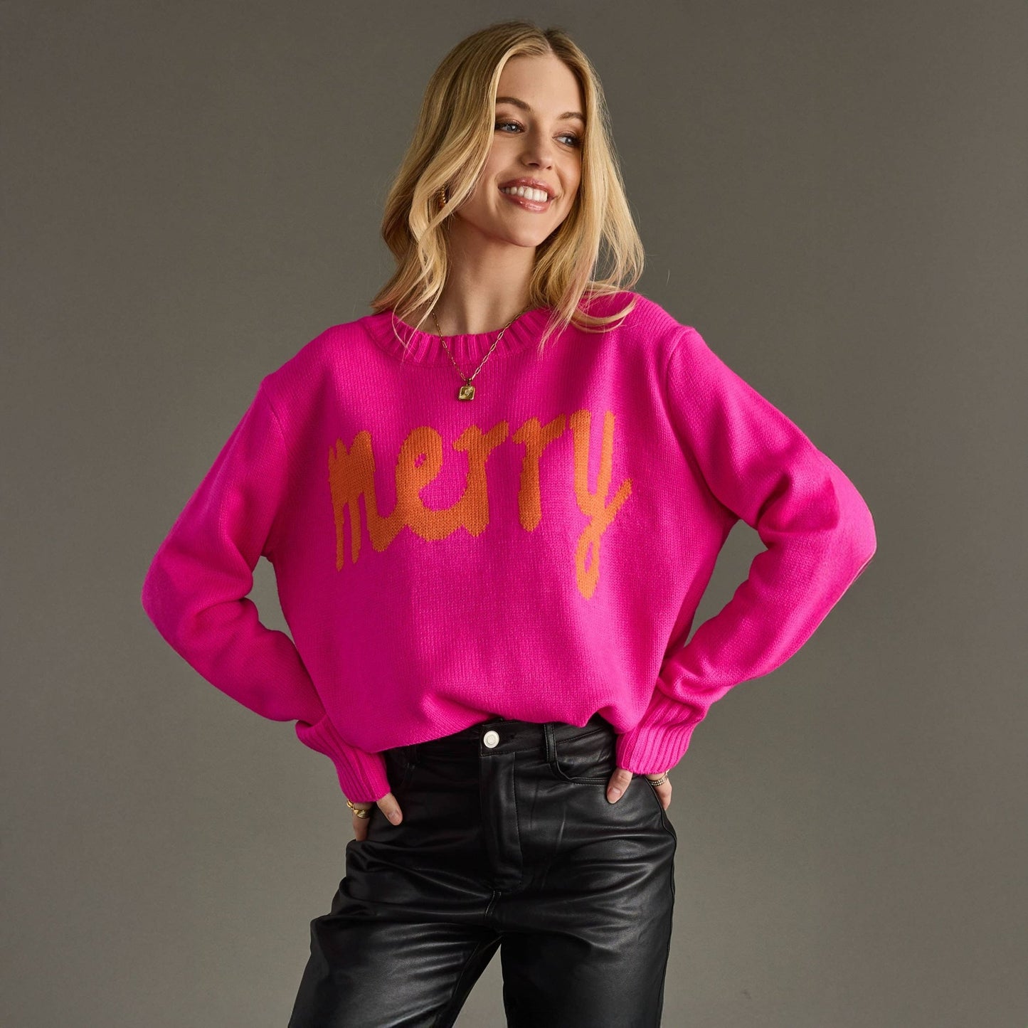 Bright Pink Merry Sweater - LaRella