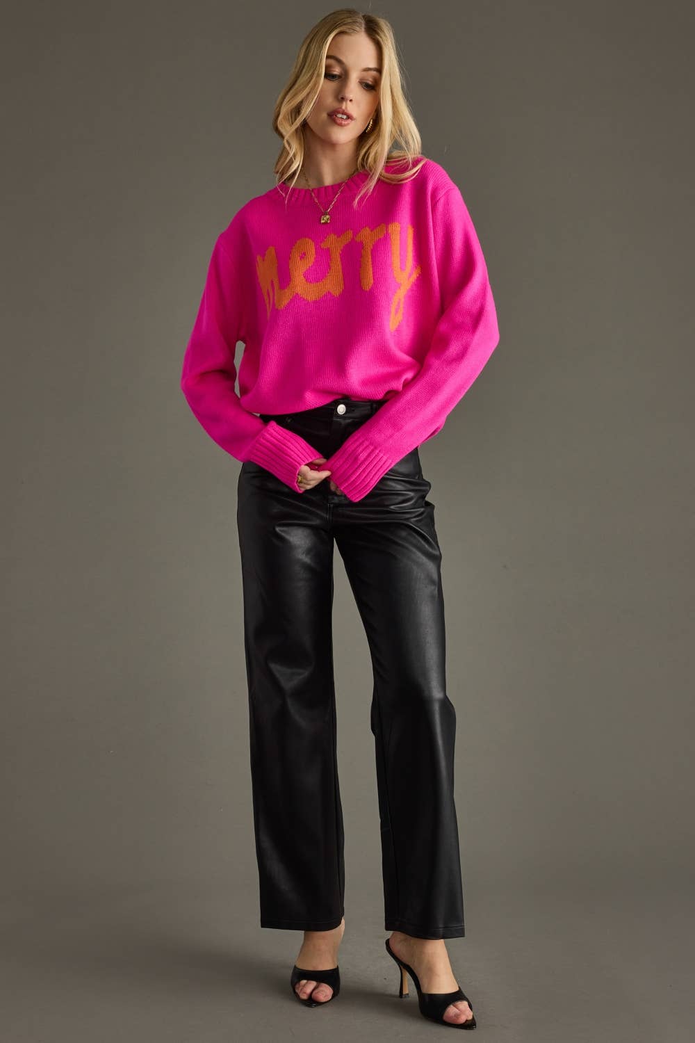 Bright Pink Merry Sweater - LaRella