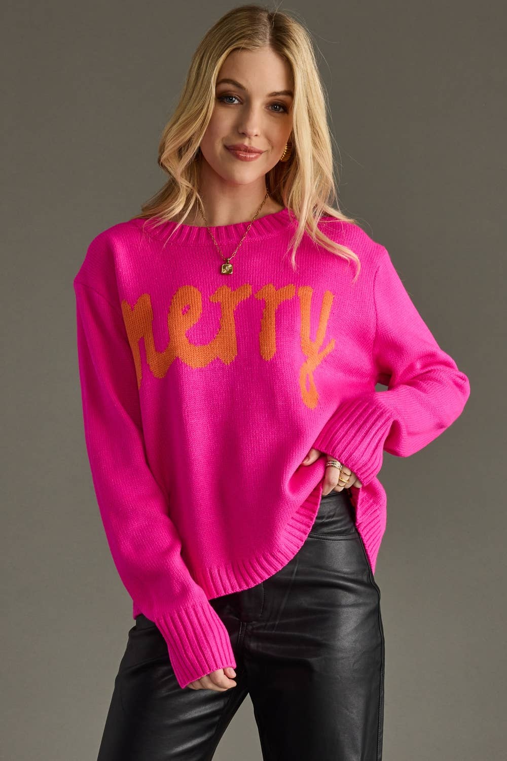 Bright Pink Merry Sweater - LaRella
