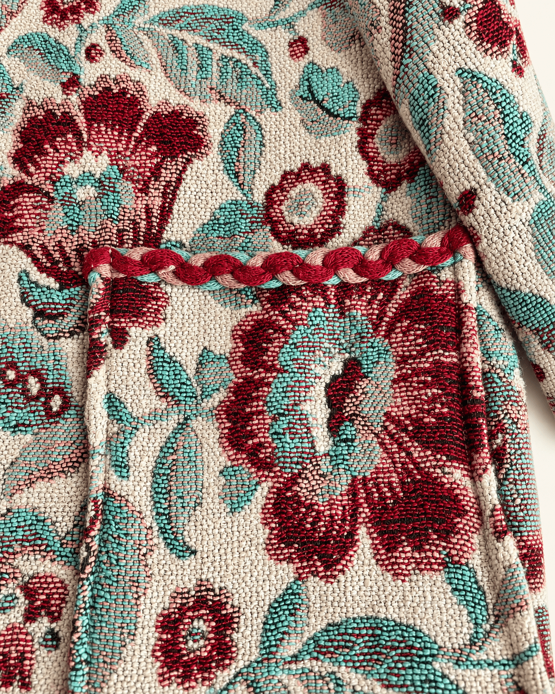 Burgundy Bloom Tapestry Jacket - La Rella