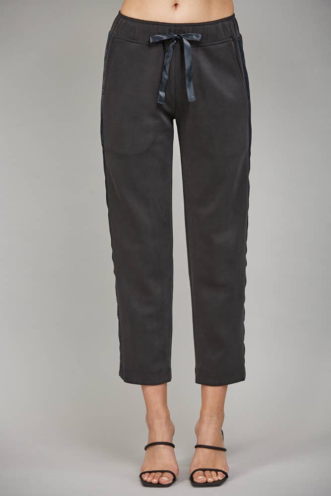 CONTRAST SATIN TRIM DETAIL LOUNGE PANTS - LaRella