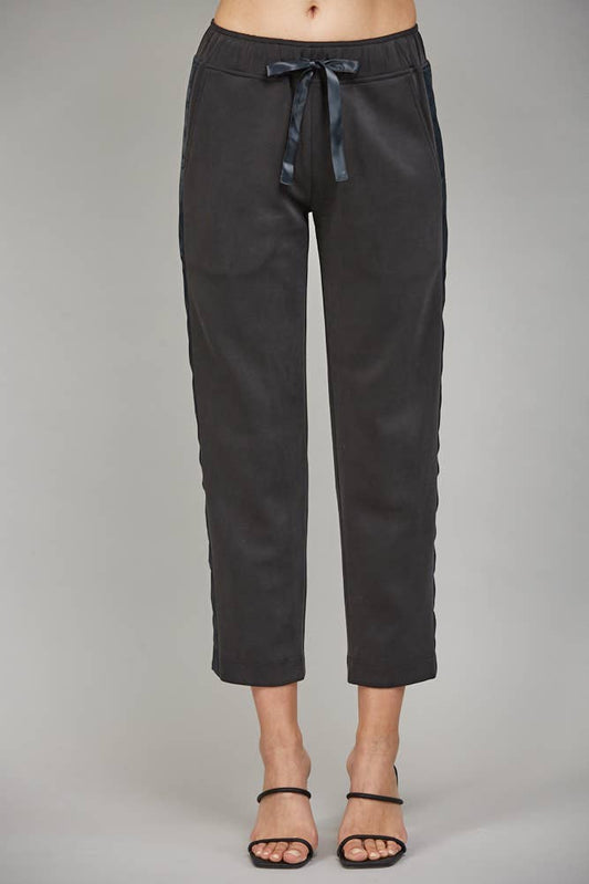 CONTRAST SATIN TRIM DETAIL LOUNGE PANTS - LaRella