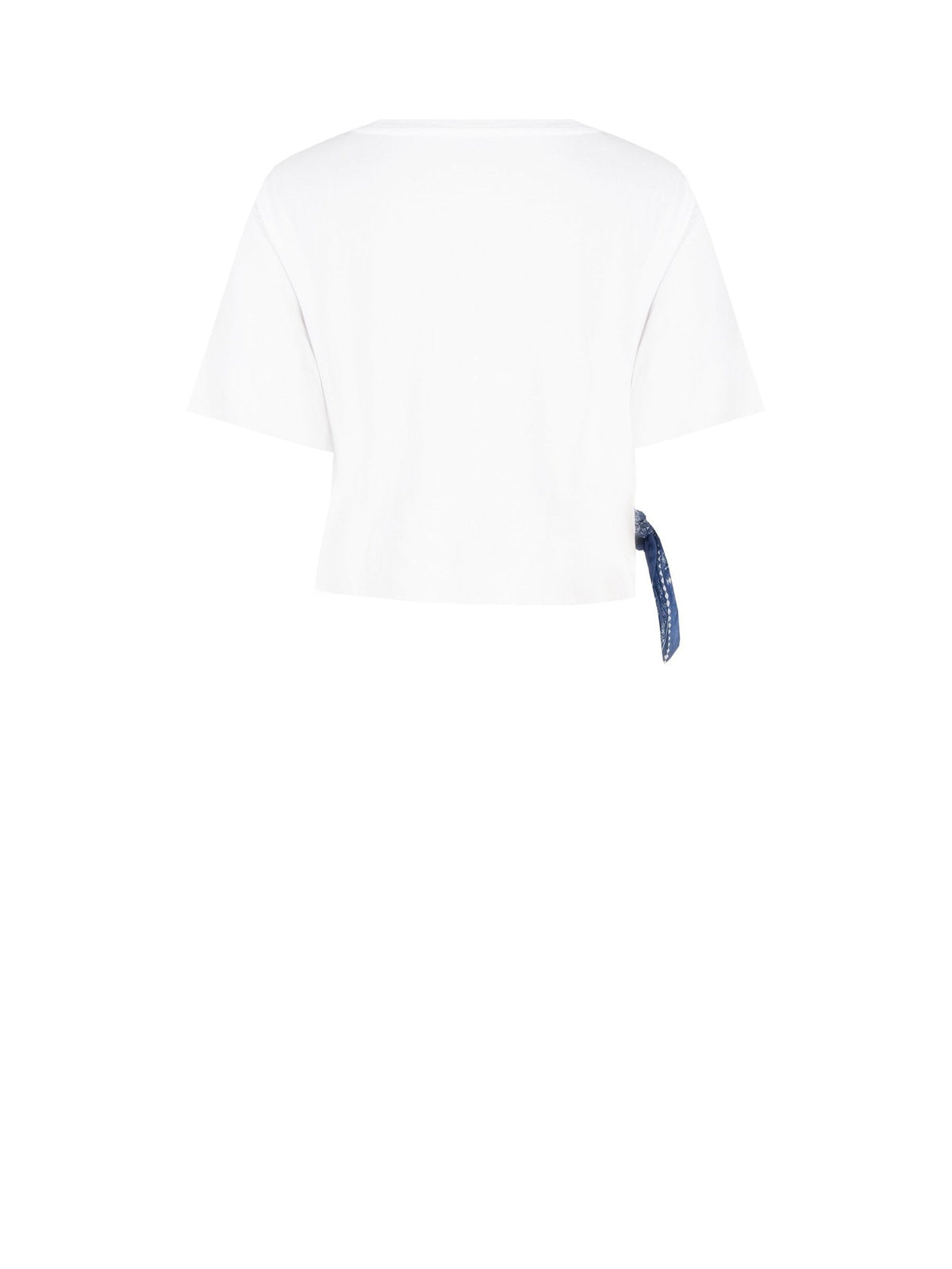 Cotton T-Shirt with Bandana Tie Detail - La Rella