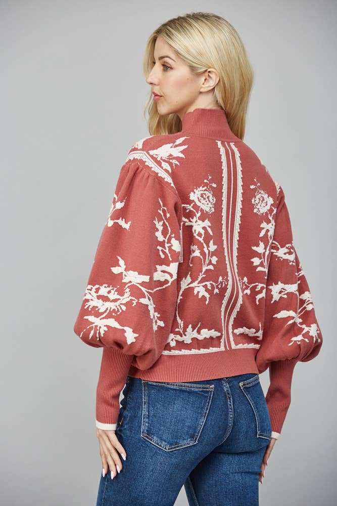 DRAMATIC BALLON SLV MOCK NECK SWEATER - LaRella
