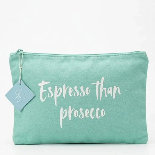 OE! - Espresso rather than prosecco, the aqua-green clutch
