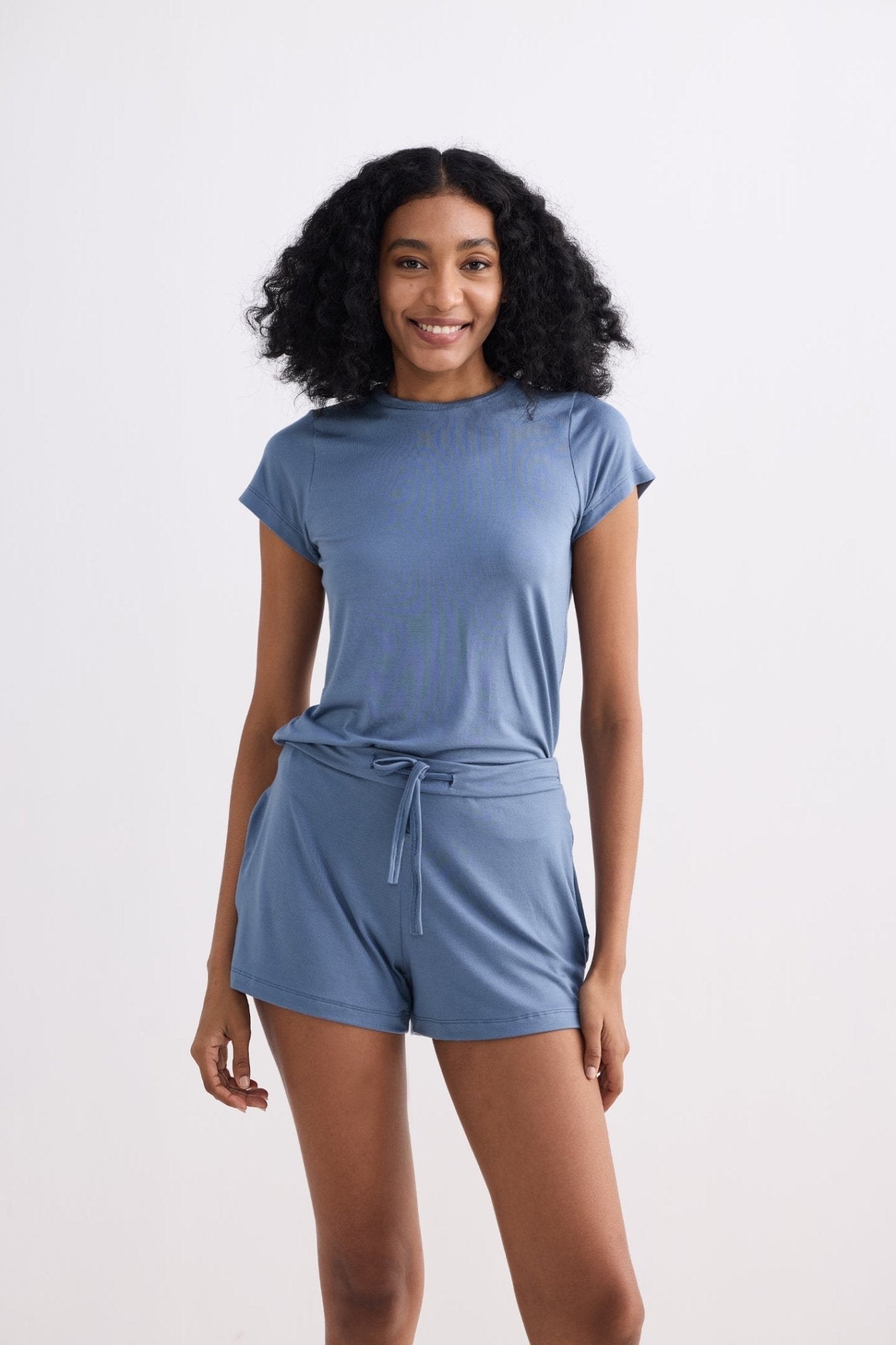 Essential Short Sleeve Tee Set in Blue - LaRella
