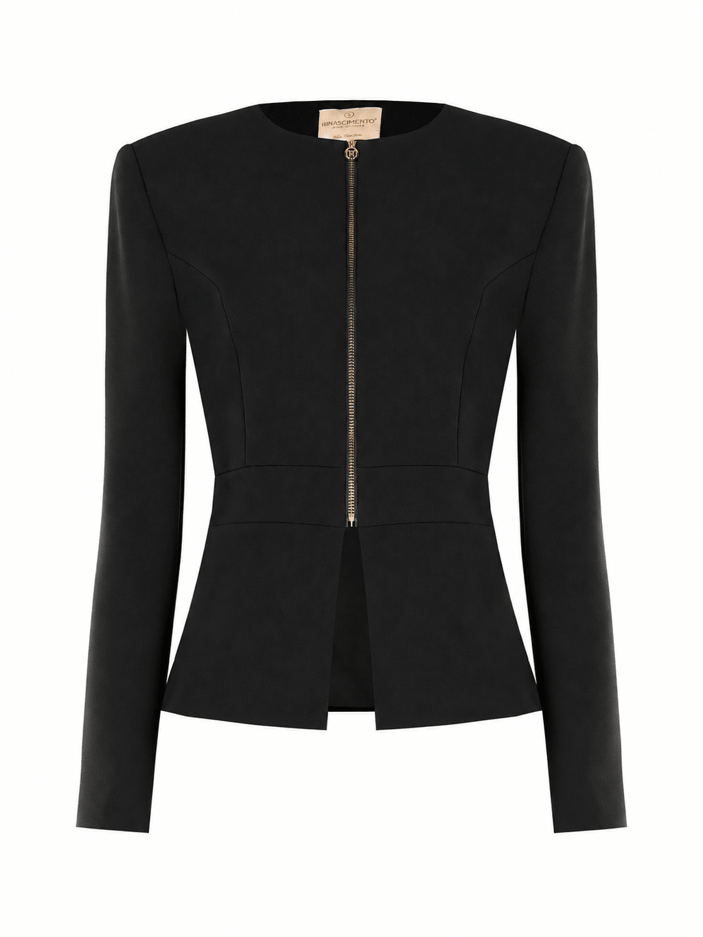 Gold Zip Peplum Jacket - La Rella