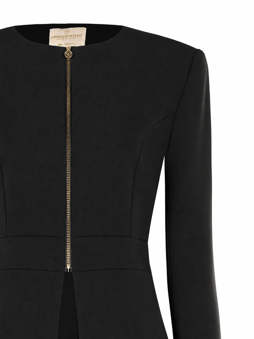 Gold Zip Peplum Jacket - La Rella
