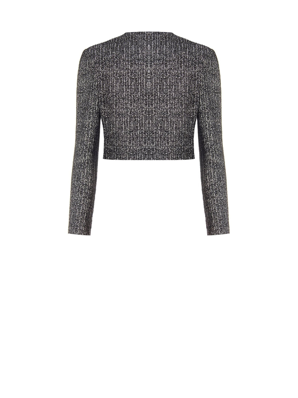 Rinascimento bow-detail cropped tweed jacket – view 2 – La Rella