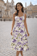 🌸 Italian Lilac Floral Cotton Dress - La Rella