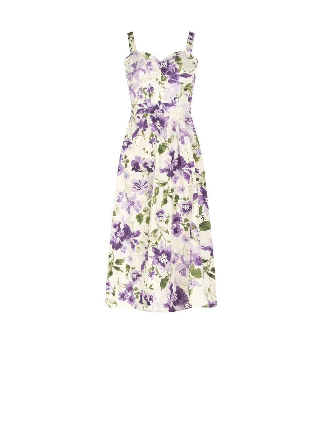 🌸 Italian Lilac Floral Cotton Dress - La Rella