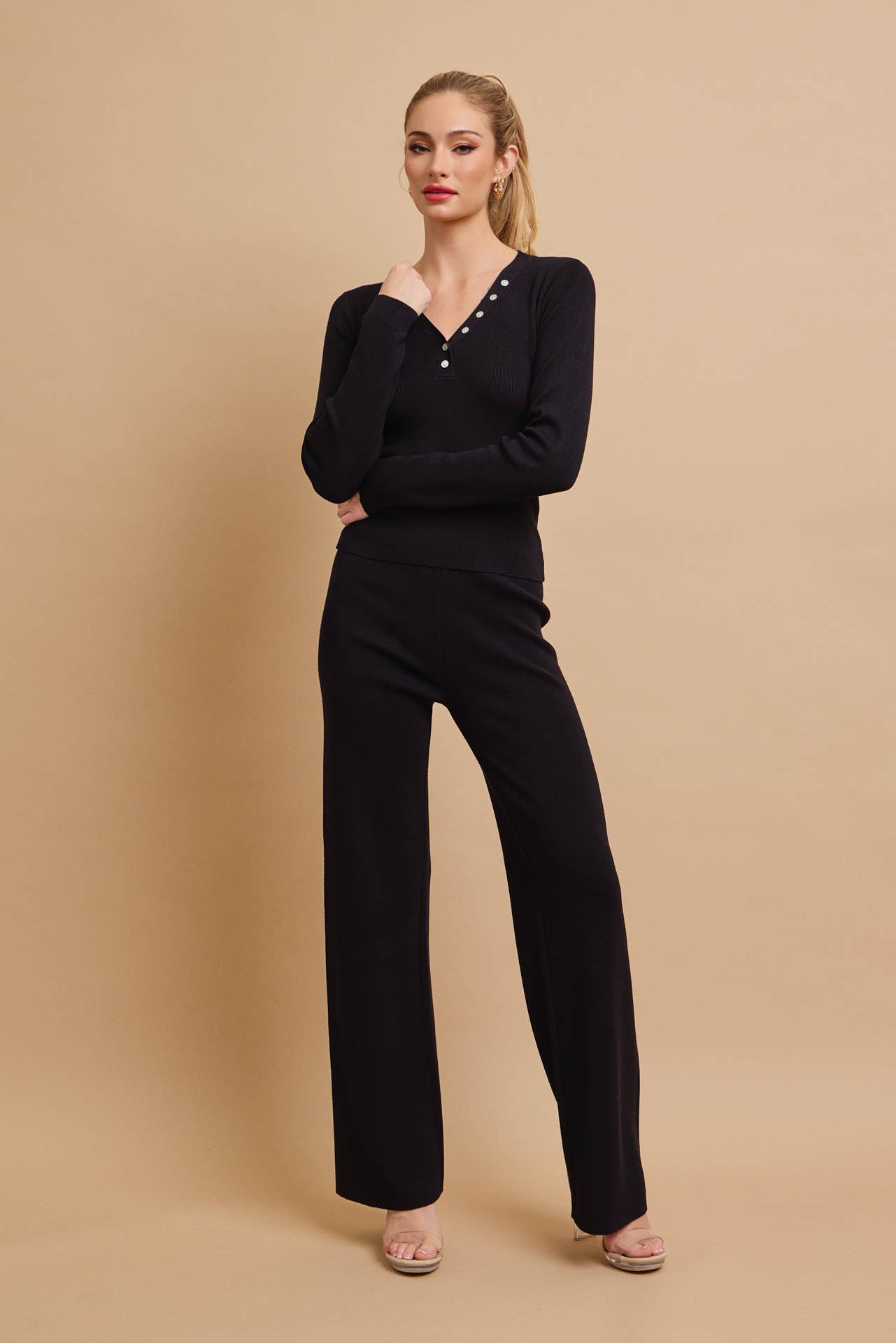Knit Long Sleeve Top and Pants Set - LaRella