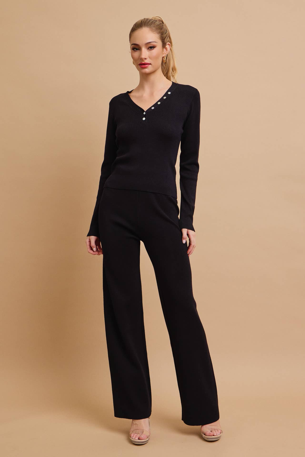 Knit Long Sleeve Top and Pants Set - LaRella