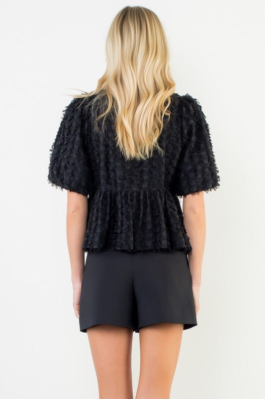 La Bellissima Textured Tie - Front Blouse - La Rella