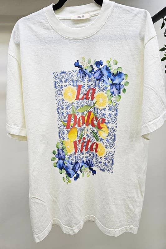 LA DOLCE VITA LEMON GRAPHIC TEE - LaRella