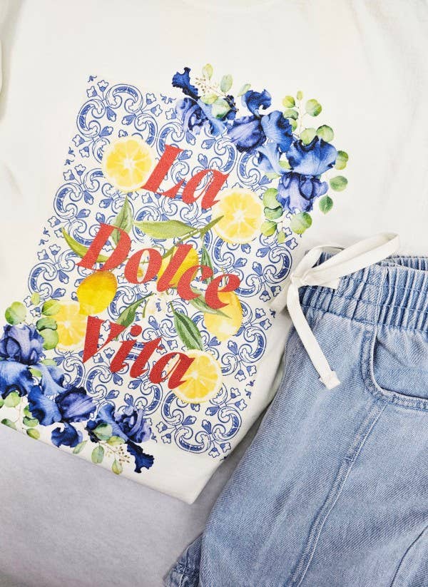 LA DOLCE VITA LEMON GRAPHIC TEE - LaRella