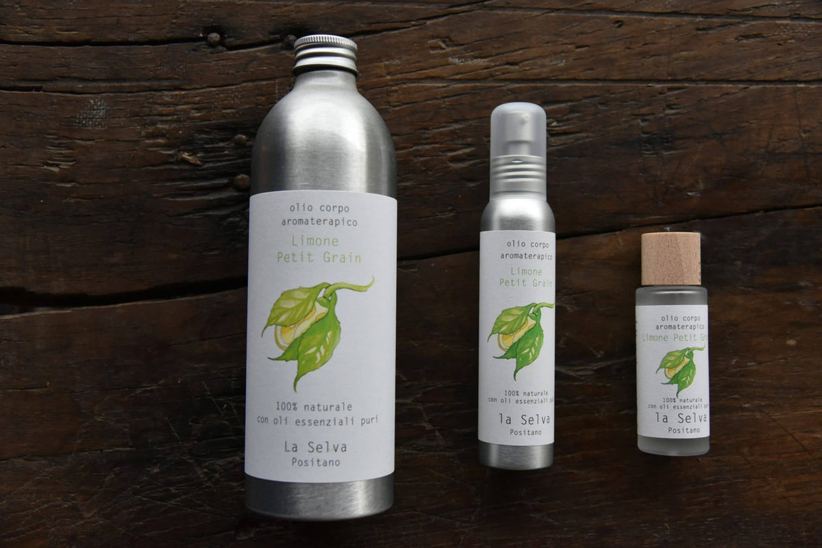 La Selva Positano Cosmetici Naturali - PETIGRAIN LEMON BODY OIL Available in formats: 100ml - La Rella