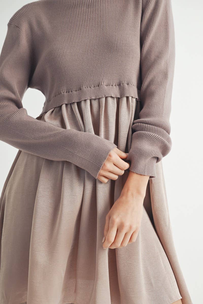 Long Sleeve Twofer Sweater Mini Dress - LaRella