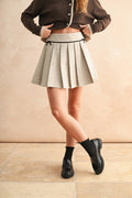 MIOU MUSE - S5420 MINI ACCORDION STYLE SKIRT WITH VELVET TRIM - LaRella