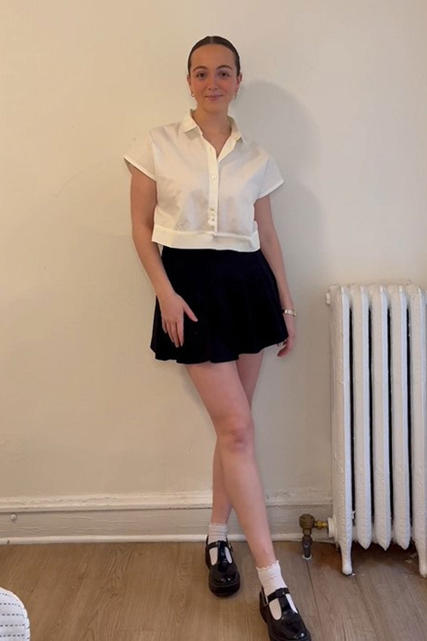 Oversized Crop Shirt in Off - white - LaRella