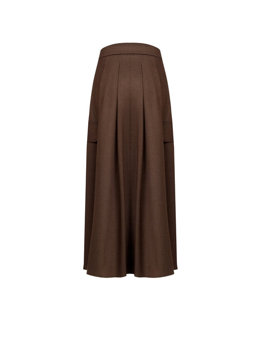 Pleated Cargo Maxi Skirt - La Rella