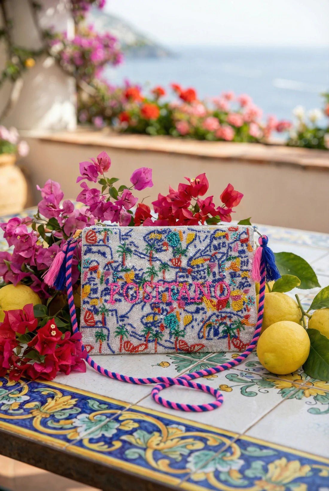 Positano Hand-Beaded Clutch & Crossbody Bag - La Rella